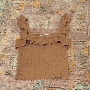 Zara Ruffled Tan Camisole